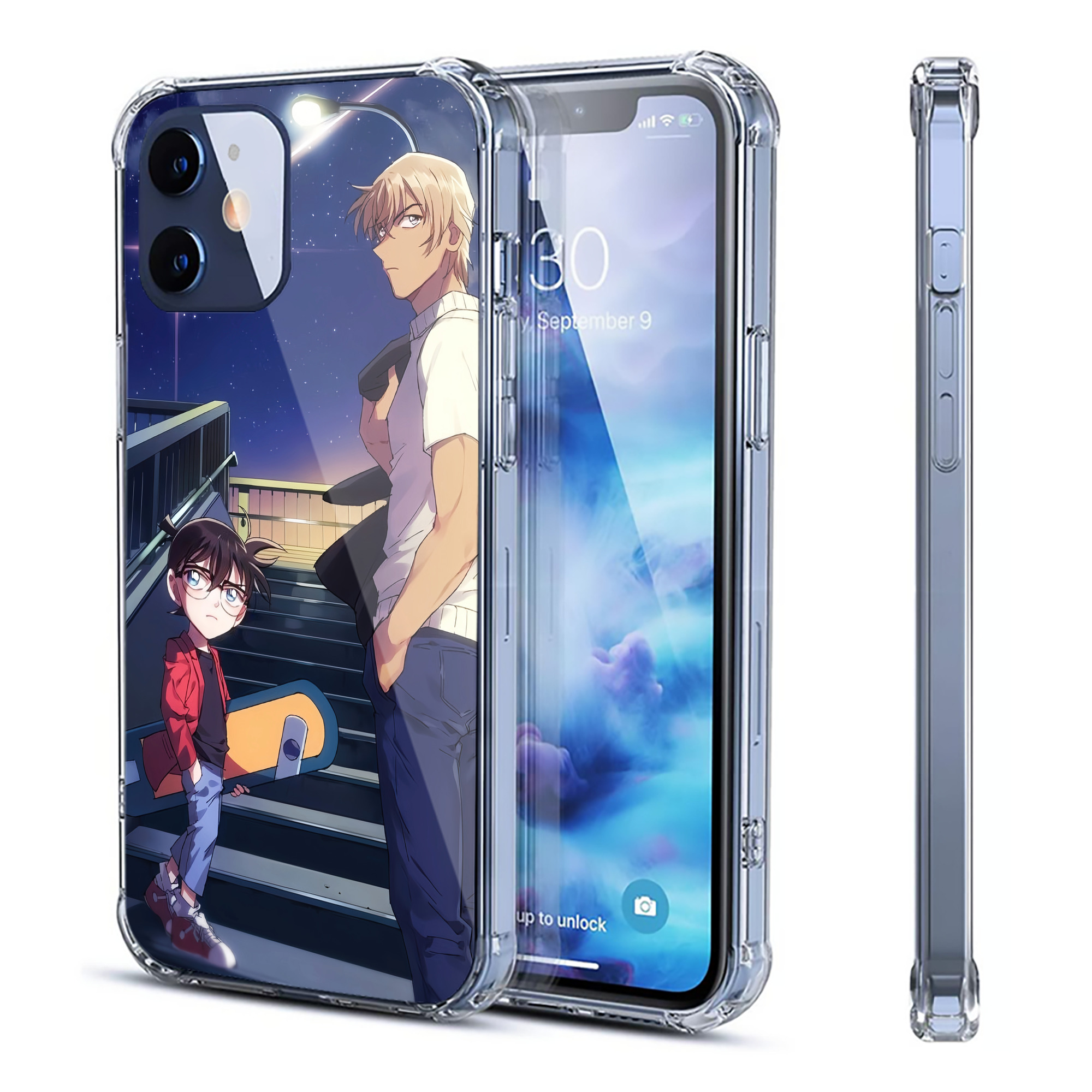 （画像用） 名探偵コナン Detective Conan 【iPhone 12シリーズ対応】透明スマホケース（クリアソフトケース）